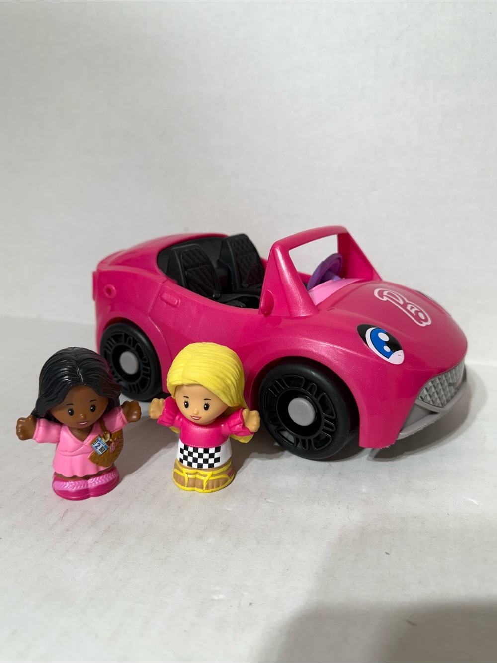 Fisher Price Little People BARBIE RACE CAR & Driver w/ friend 2022